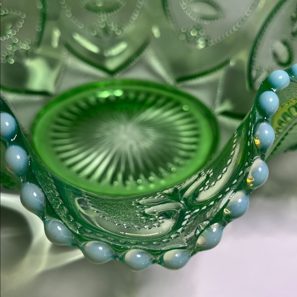 💚 Northwood Glass Co. early 1900s, in their “Scroll with Beads” pattern - Picture 11 of 17